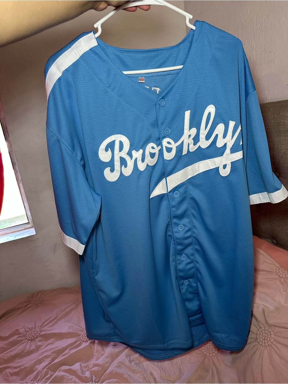 Brooklyn Dodgers Koufax 32 Baseball Jersey in Blue & White